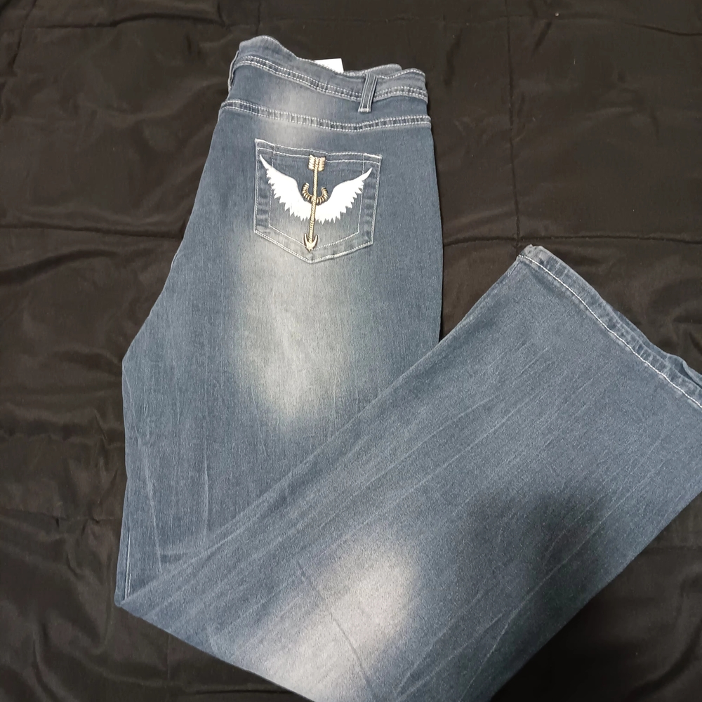 SHEIN Flare & Wide Leg Jeans with Wing Detail